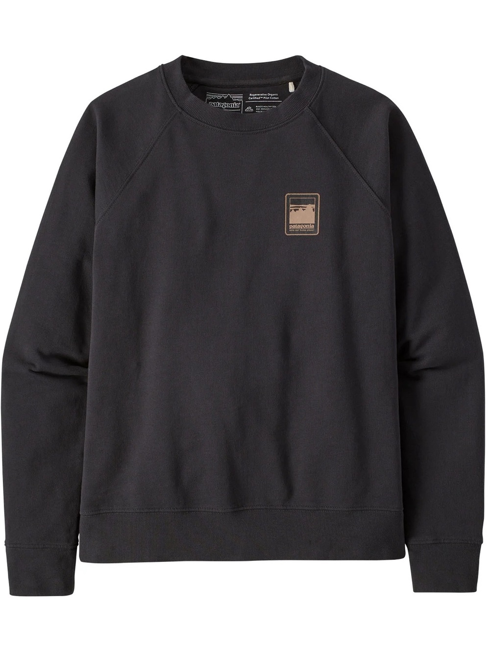 Patagonia Women’s Black Crewneck with Brown Logo Patch - Picture 1 of 1